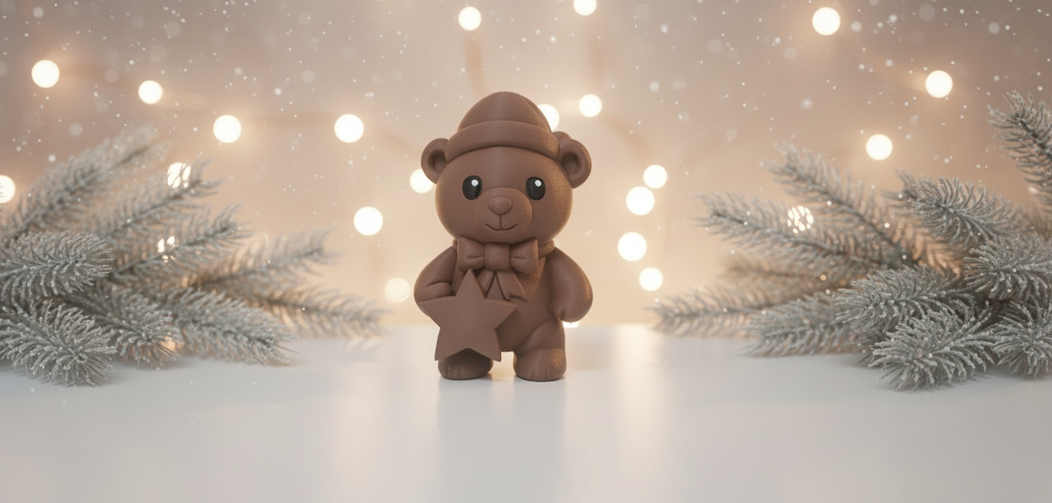 Teddy Bear with Star and Bow Tie Christmas Decor