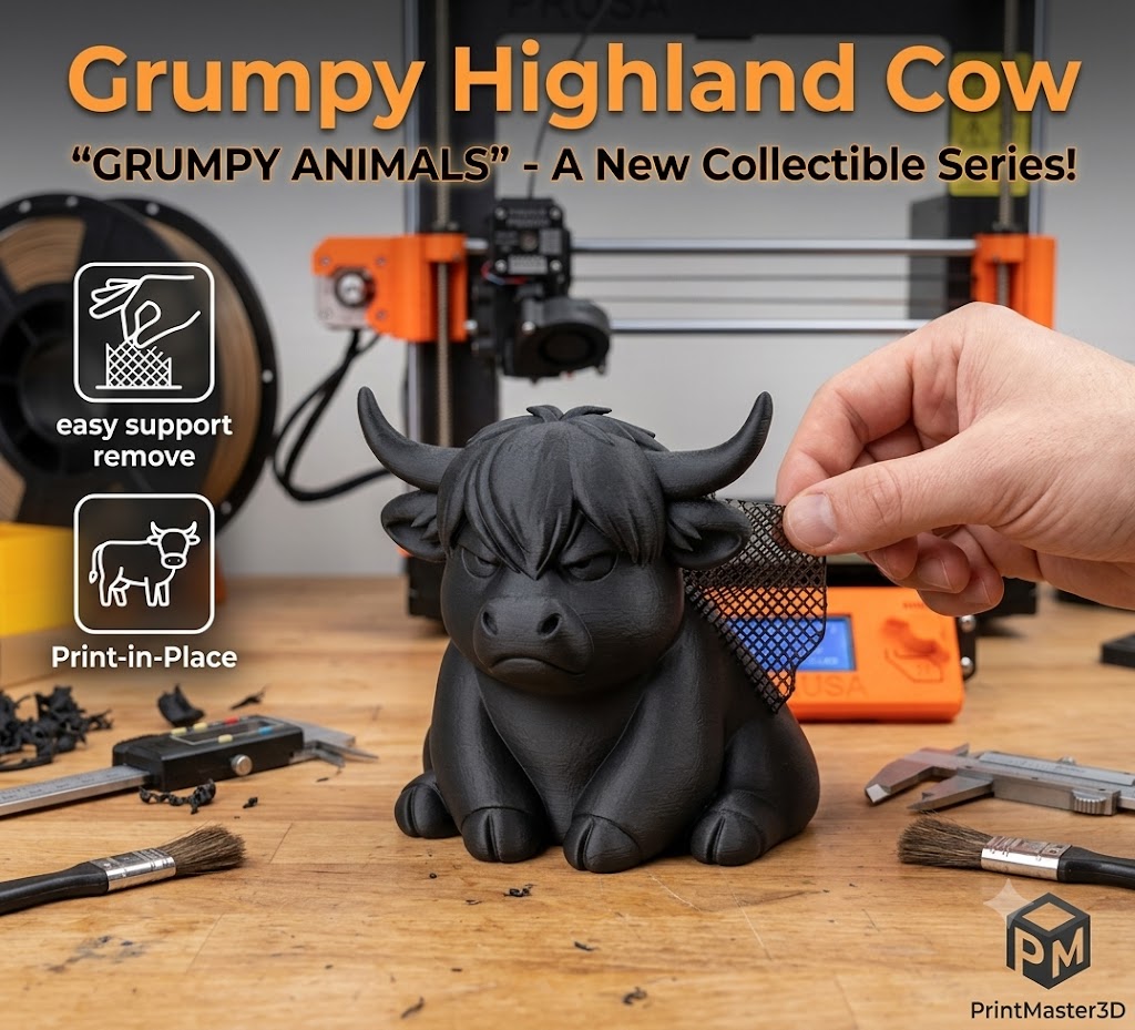 Grumpy Highland Cow – From the "Grumpy Animals" Series