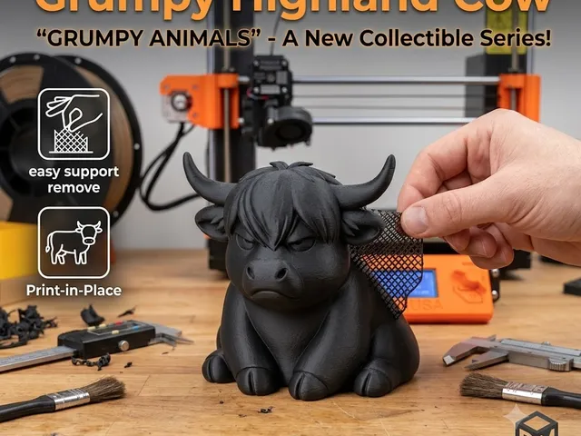 Grumpy Highland Cow – From the "Grumpy Animals" Series