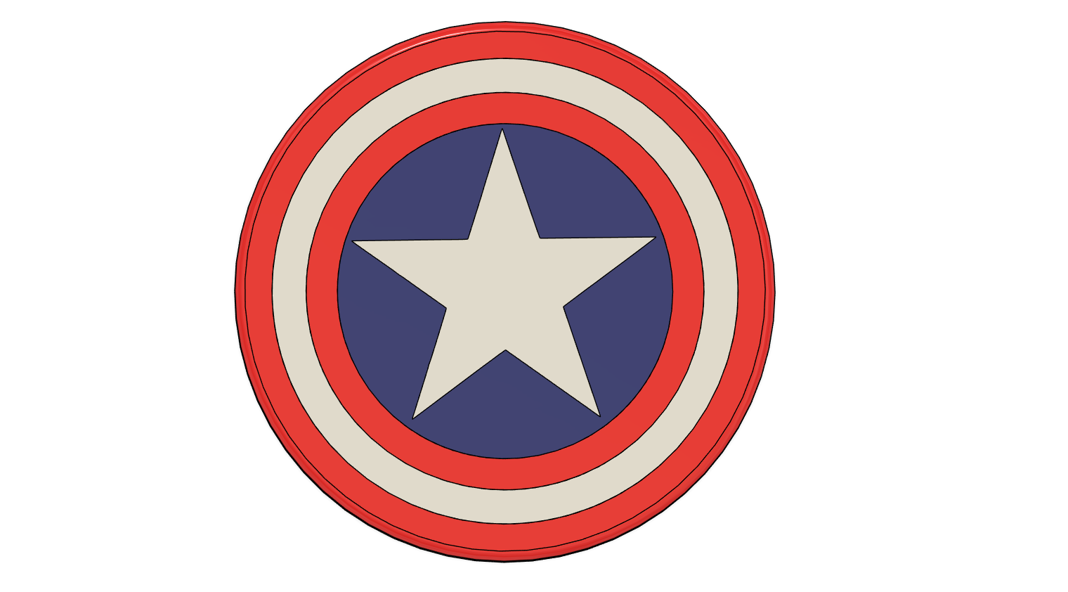 Multi Coloured Captain America Shield Coaster