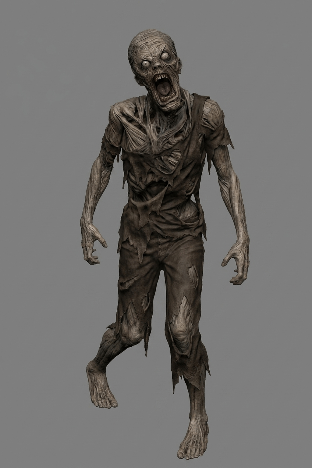 Horror Art - Screaming Zombie