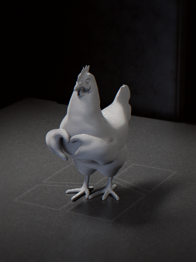 Chicken Love Figurine Animal Collectible 3D Printable 3D model