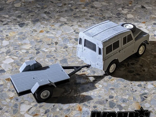 Small flat bed trailer for 1:43 RC models