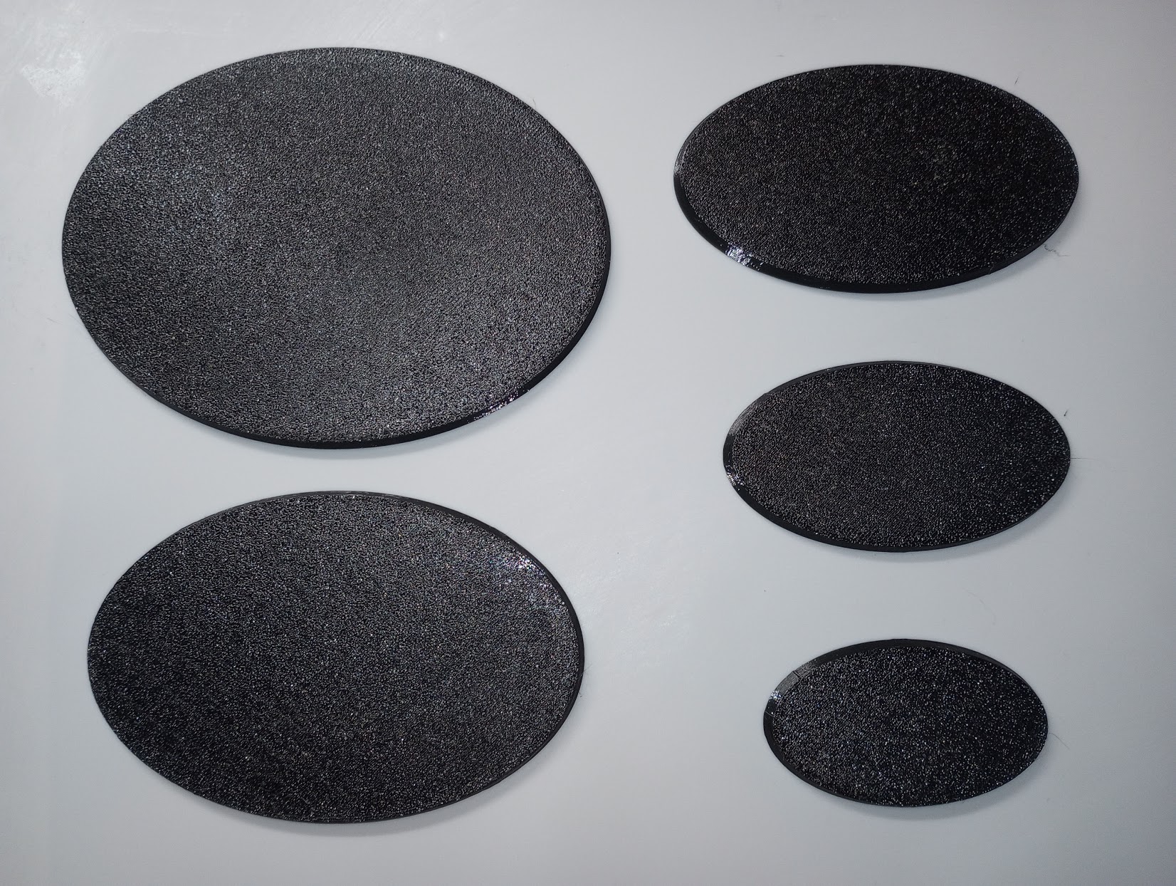 Table top wargaming and D&D minature model oval bases-5 different sizes
