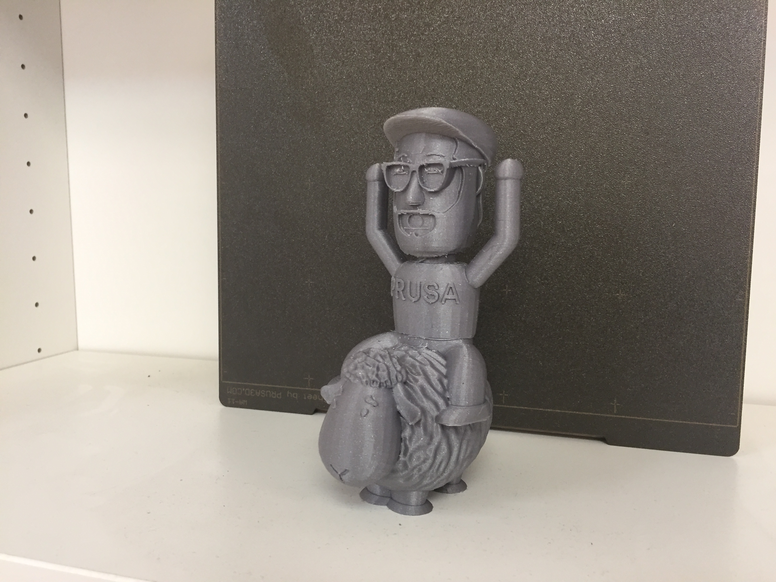 Little JOSEF PRUSA character riding a SHEEP - SINGLE COLOR