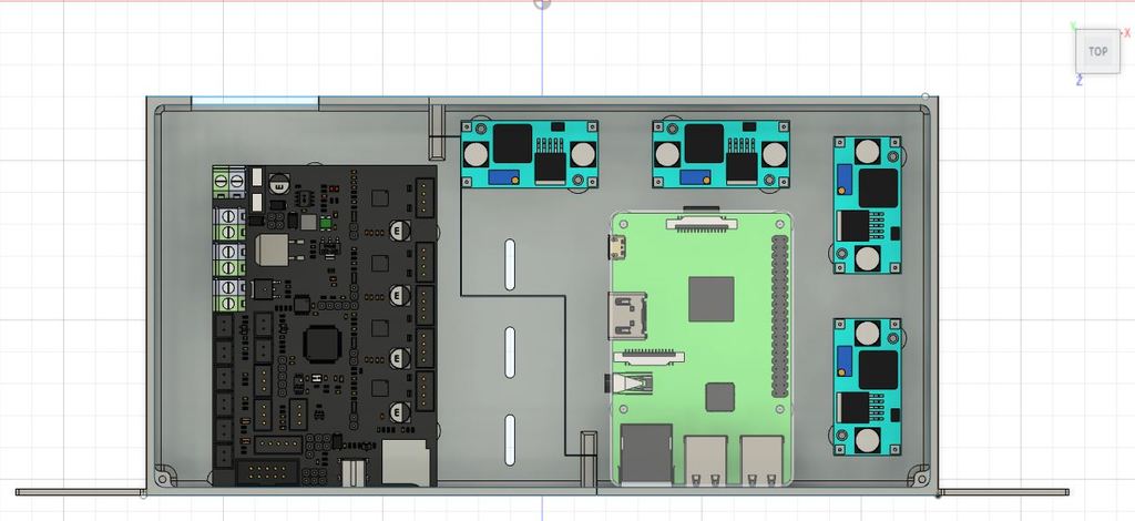 Bigtreetech SKR E3 Mini + Rasperry Pi 2/3 + 3 LM2596 + Noctua Fan Enclosure for Ender 3/Ender 3 Pro