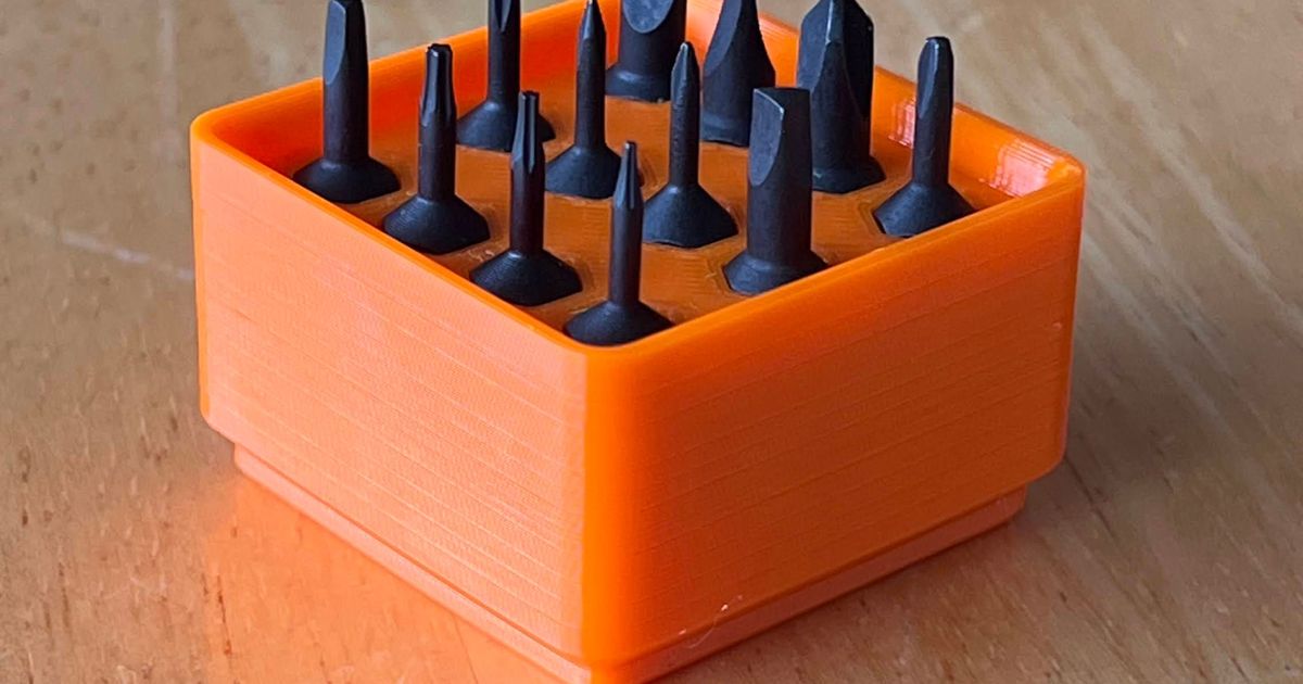 LTT Screwdriver Bit Holder Gridfinity by DSwanlund Download free STL model