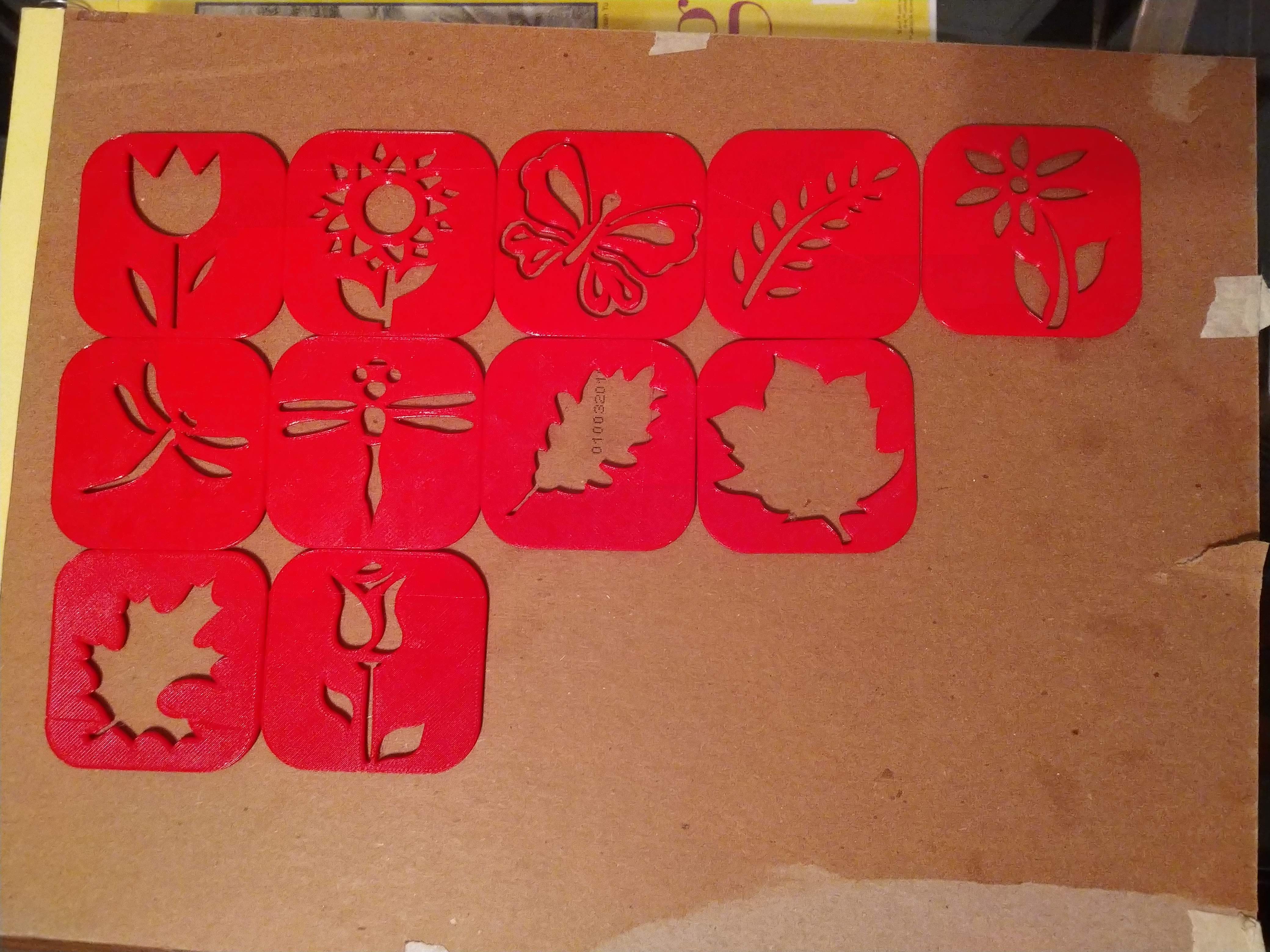 3D printable stencil set (Nature theme)