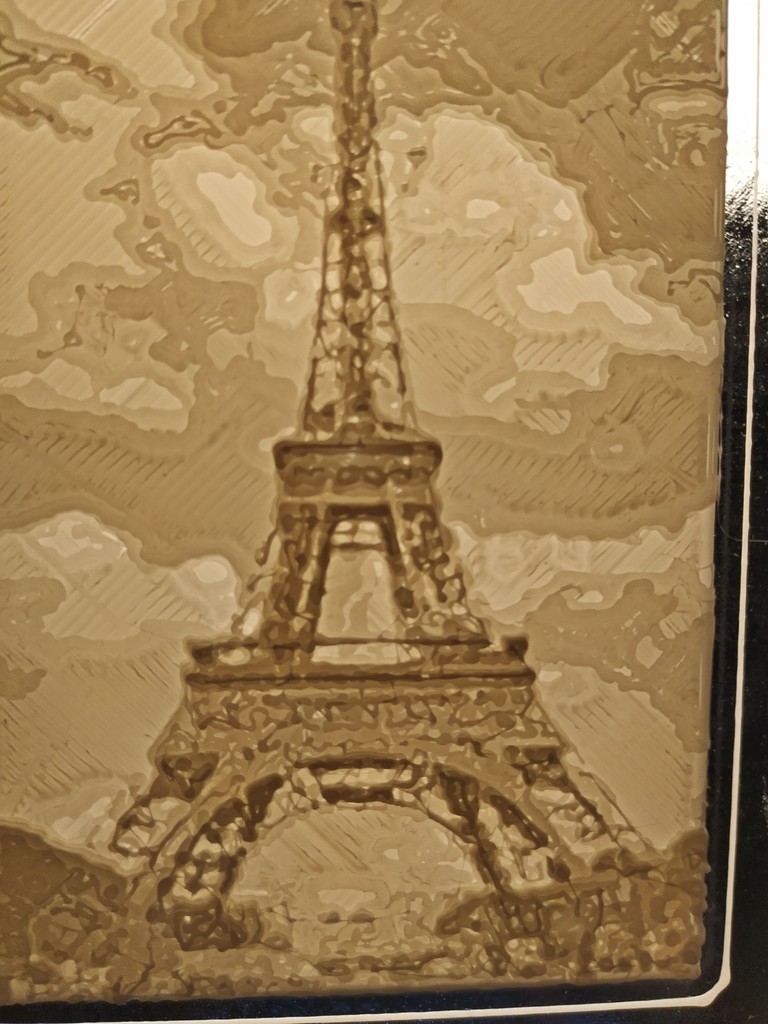 Eiffel Tower Lithophane - Flat/Curved for XY/ZX planes printing