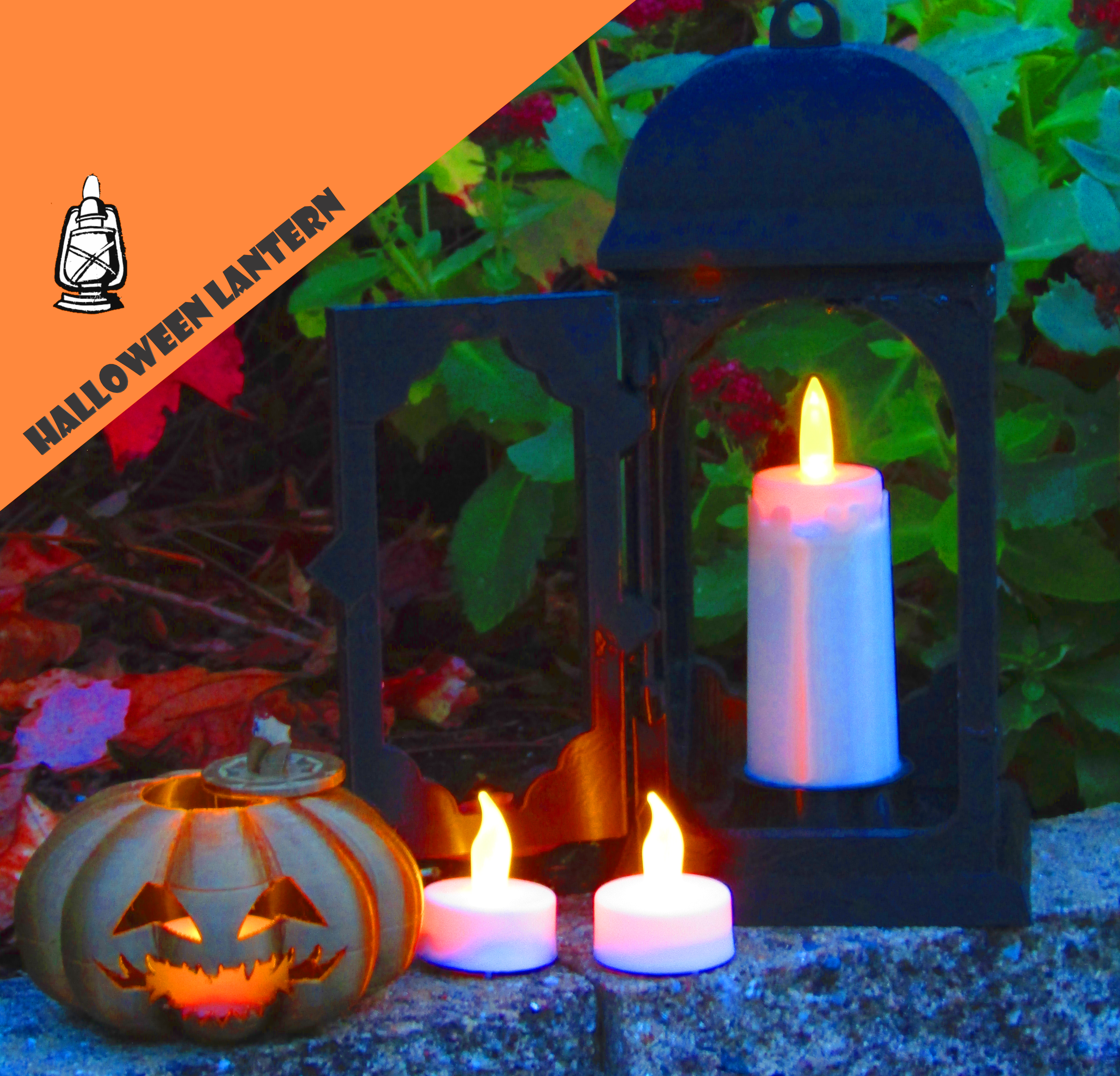 Halloween Spooky Lantern - LED Tea Light And Opening Door!