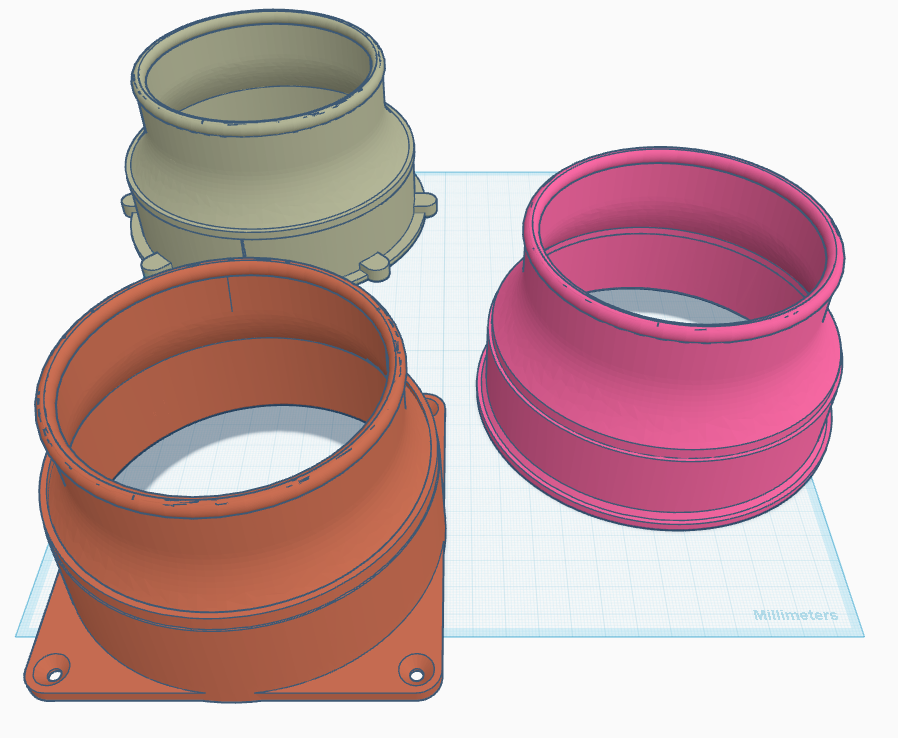 120mm to 100mm conversion for the P1S ventilation system 3D model