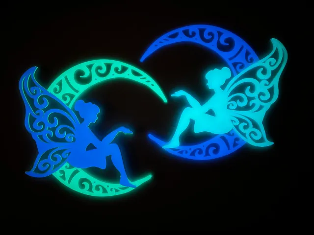 Fairy on moon 2 color