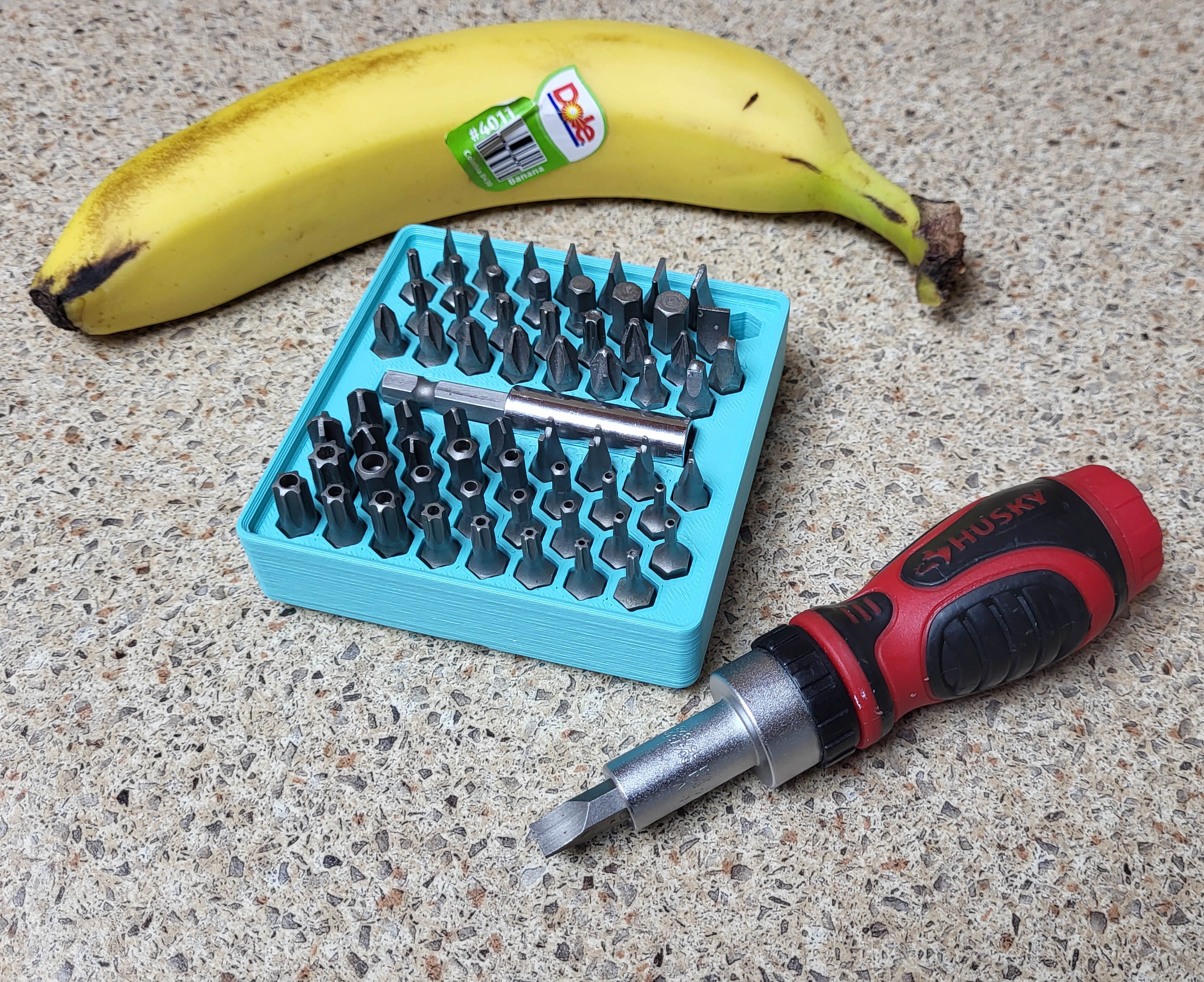 Gridfinity 2x2 holder for hex screwdriver bits by Boolean263 Download