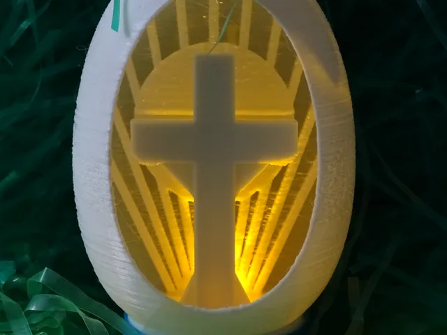 Easter Egg Tea Light Cross