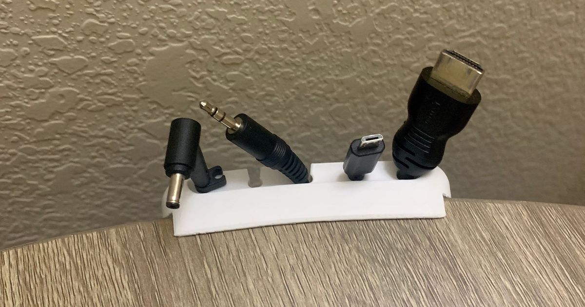 Cable Holder for Curved Desk by Overthrowing Download free STL model