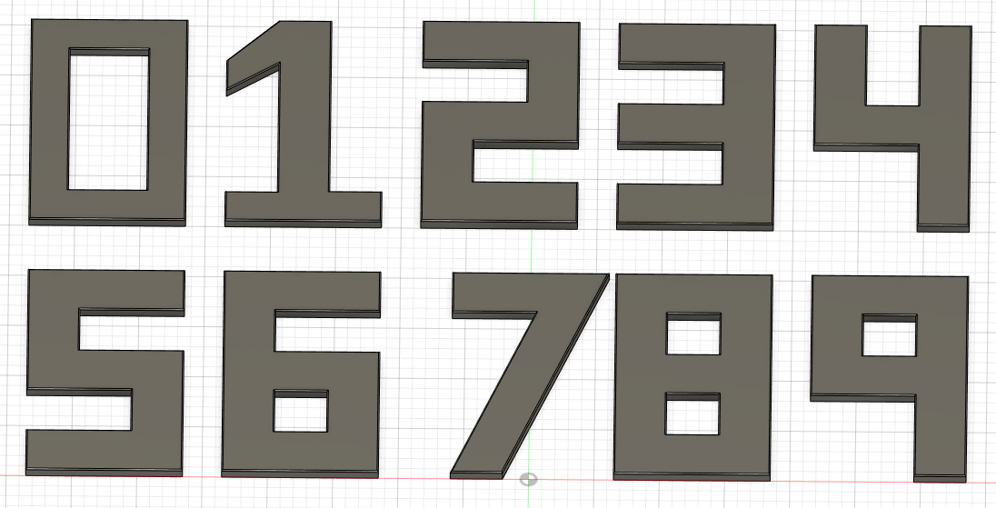Numbers 0 - 9 120mm x 200mm x 8mm