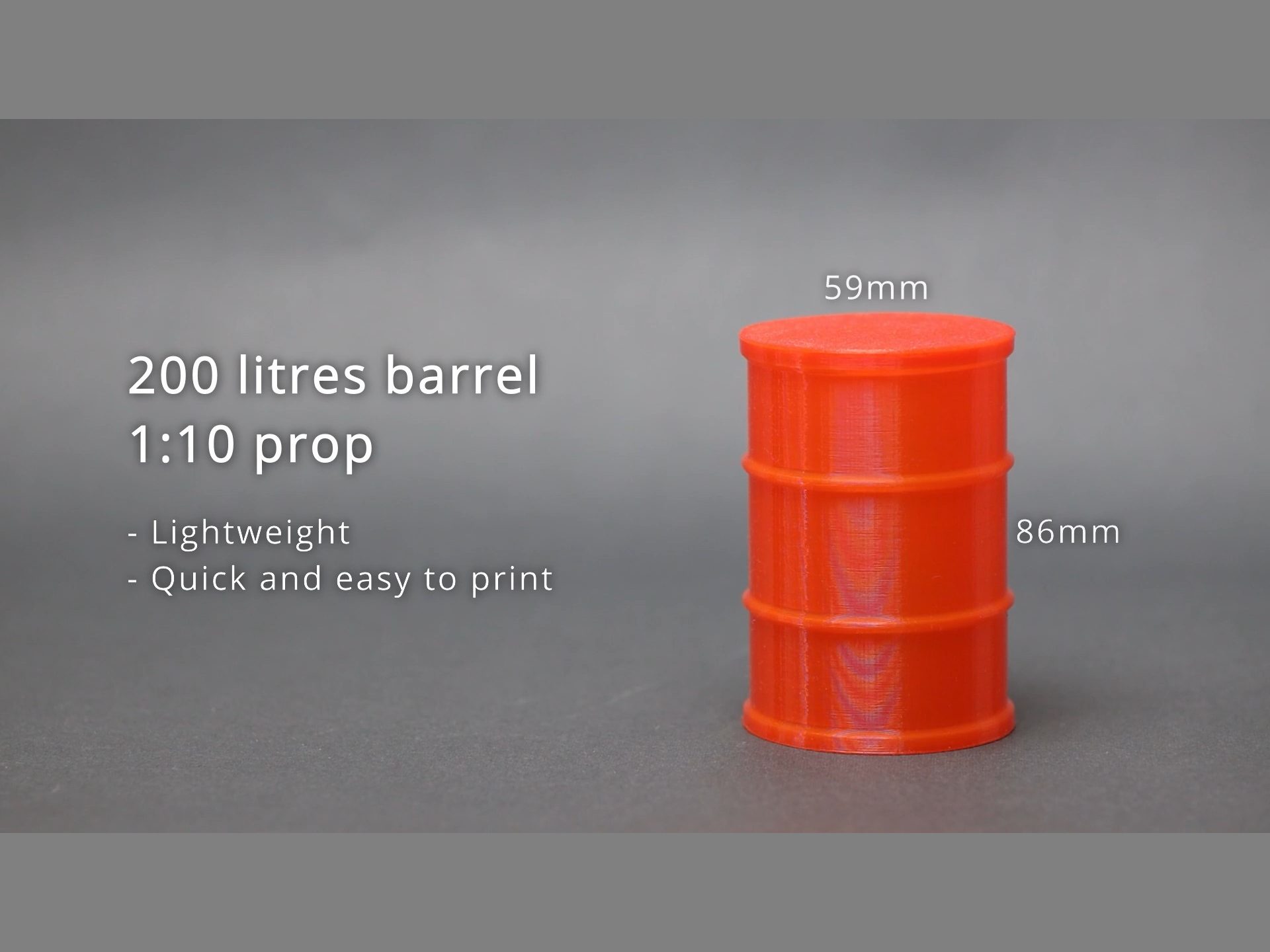 200 liters barrel 1:10 prop - 3D printing a blow mold part POC