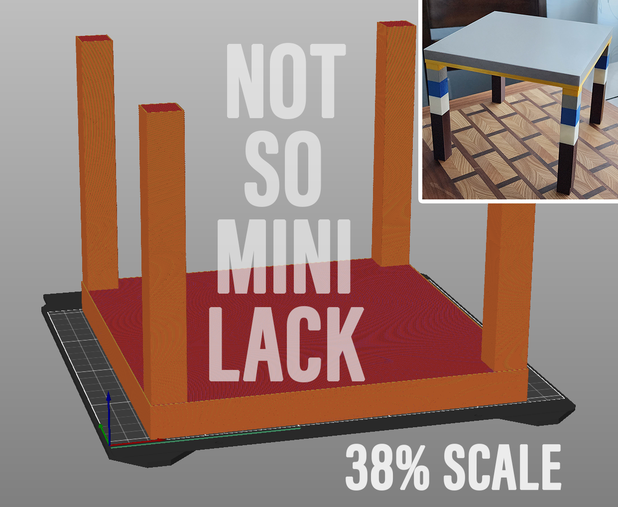 38% scale Ikea Lack 1-piece