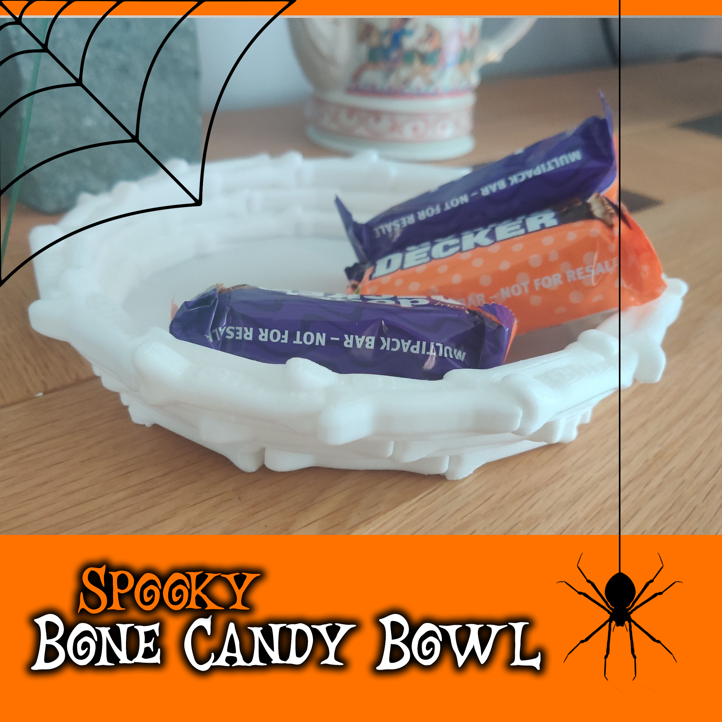 Finger Bone Candy Bowl - No supports and easy print