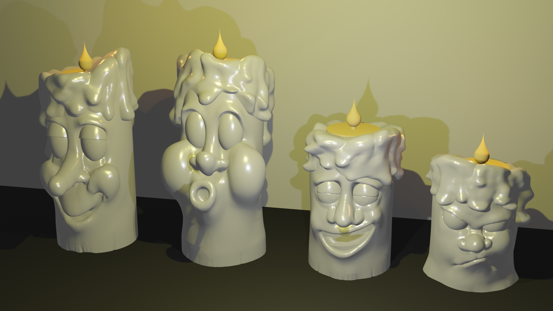 Funny Cartoon Christmas Candle ( no 2 of 4) ( Now also With LED Support) by  Creatures and Theming, Download free STL model