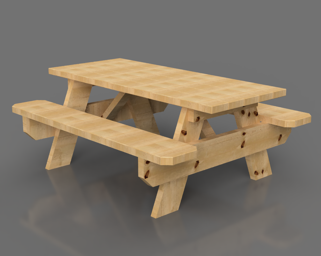 Dollhouse Picnic Table by Spool Designs Download free STL model