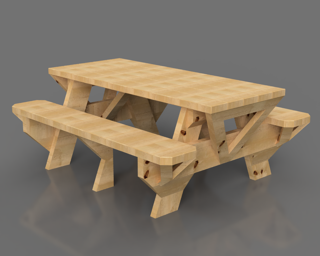Dollhouse Picnic Table by Spool Designs Download free STL model