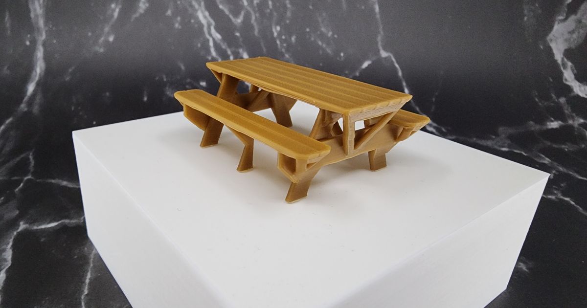 Dollhouse Picnic Table by Spool Designs Download free STL model