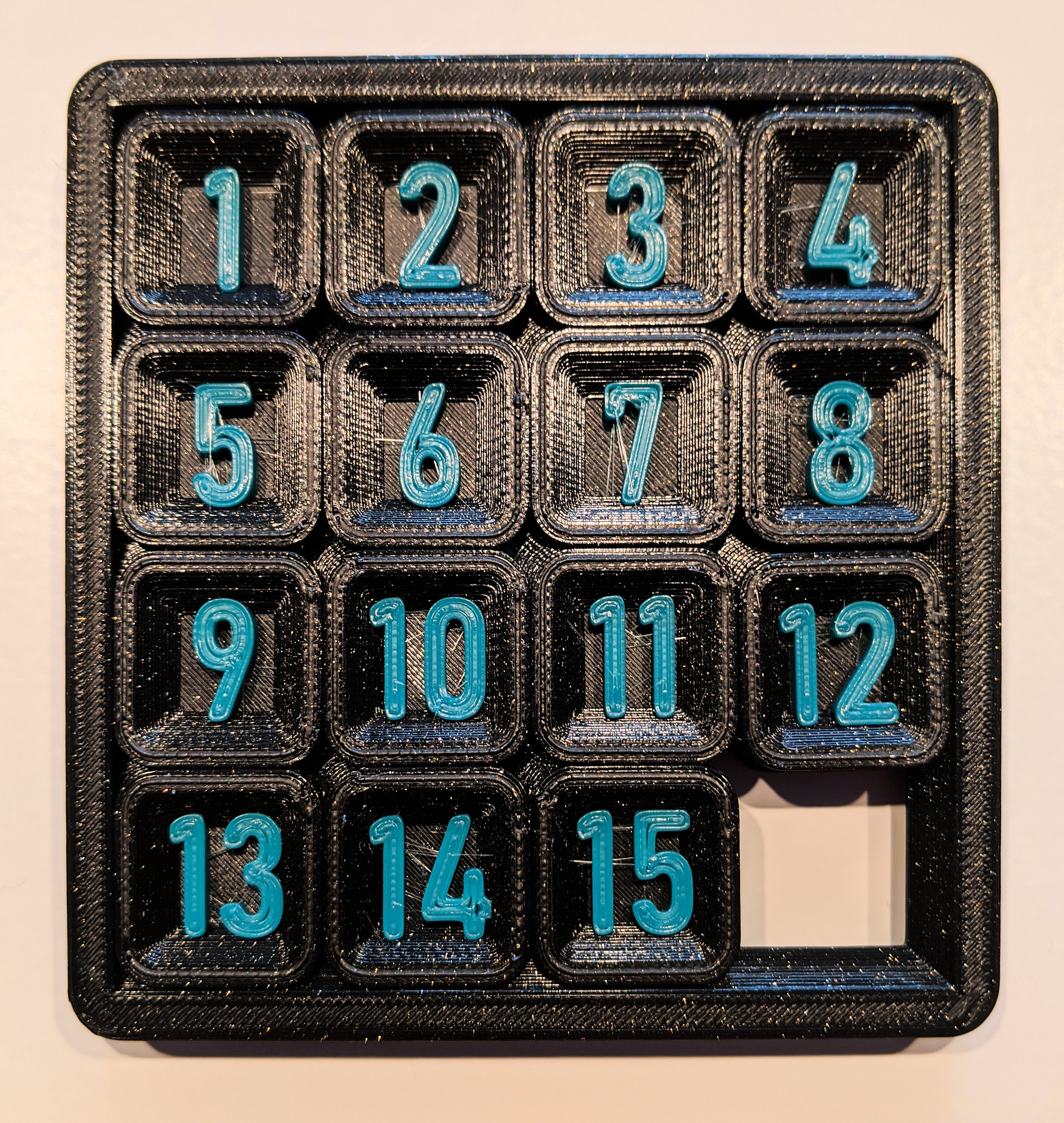 Print in Place Sliding Number Puzzle - Multicolor