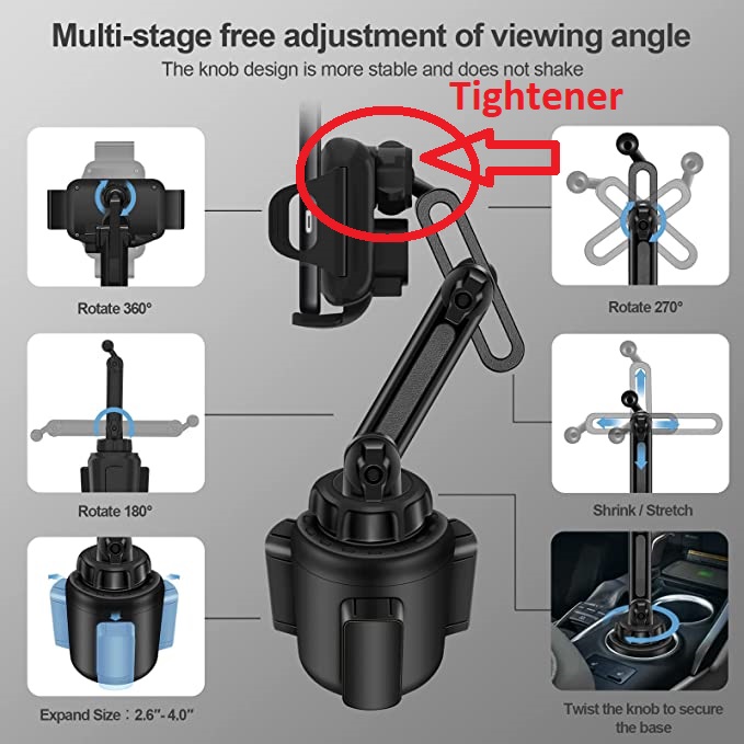 Replacement clamping collar for wireless phone charger/holder