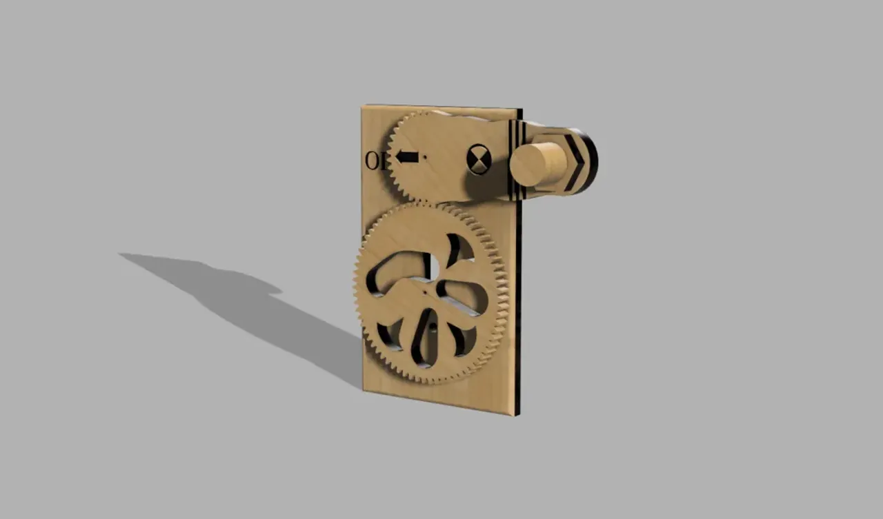 Geared wheel light switch plate cover by Riley Price, Download free STL  model