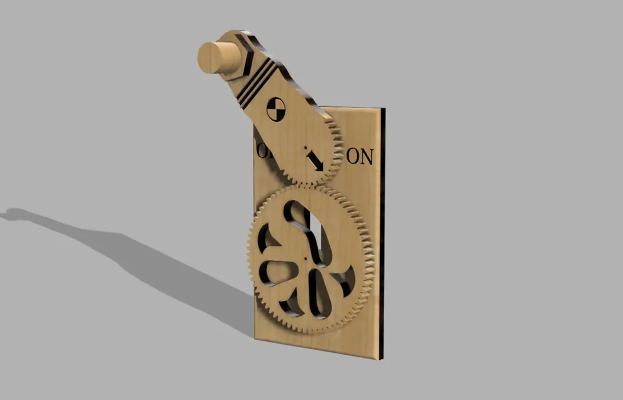 Geared wheel light switch plate cover by Riley Price, Download free STL  model
