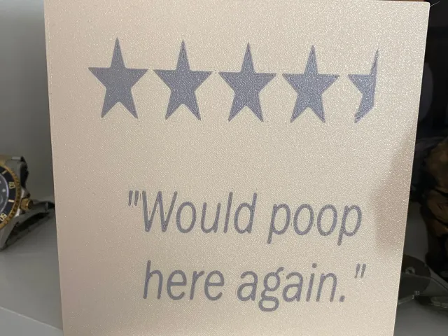 Decorative Bathroom Sign "Would poop here" Flat-Remix, no mmu