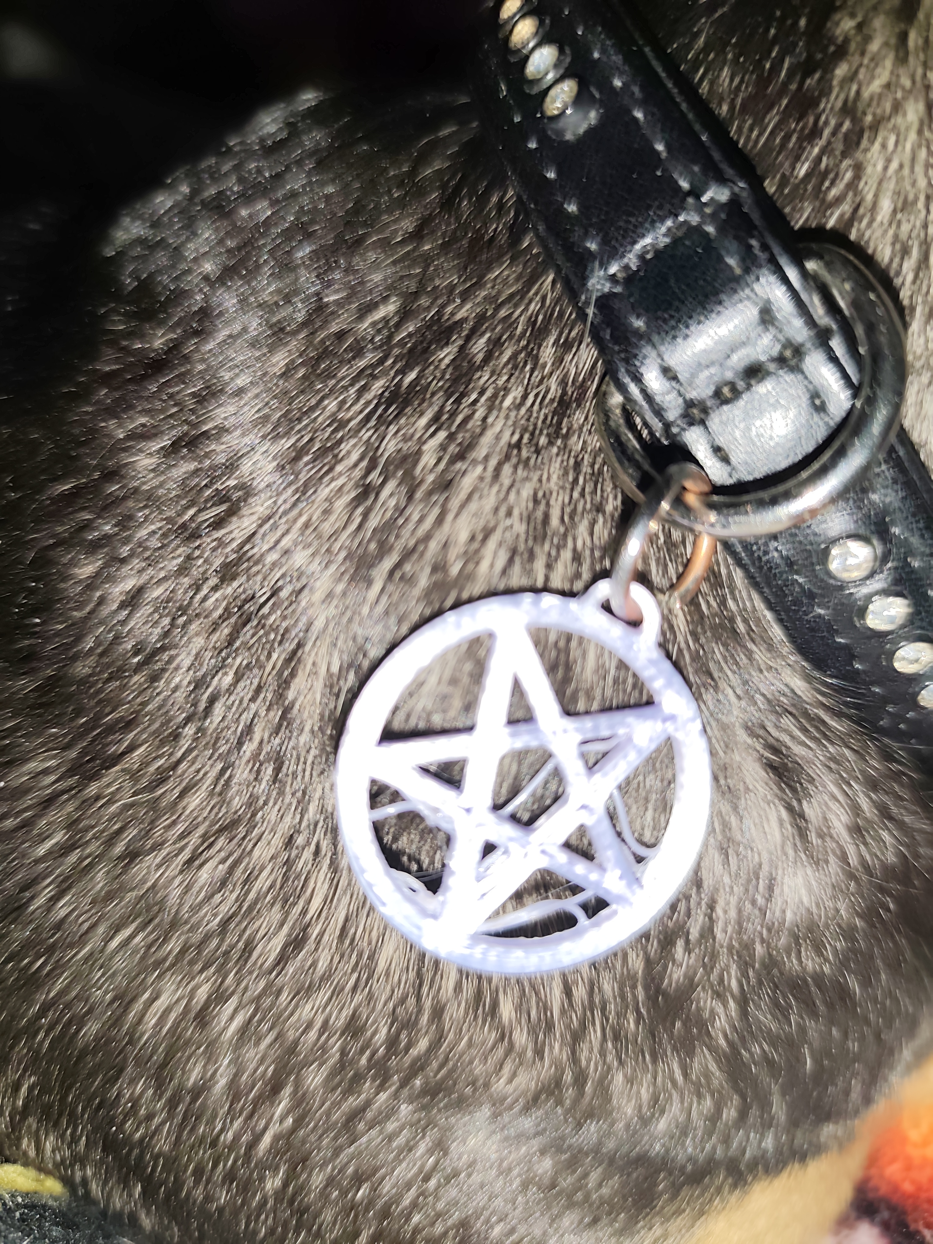 Satanic chain pendant pentagramm round