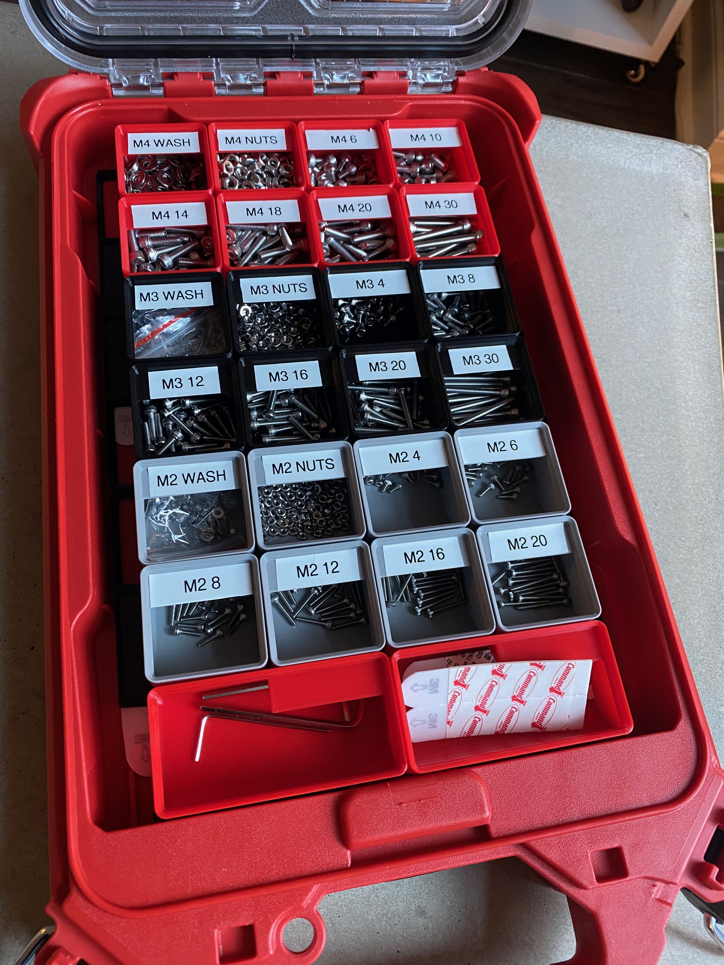 Gridfinity Milwaukee Packout Low Profile Compact Organizer Inserts