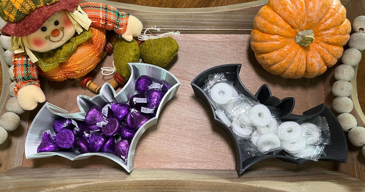 Halloween Bat Candy Dish by Twisty 3D Prints Download free STL model