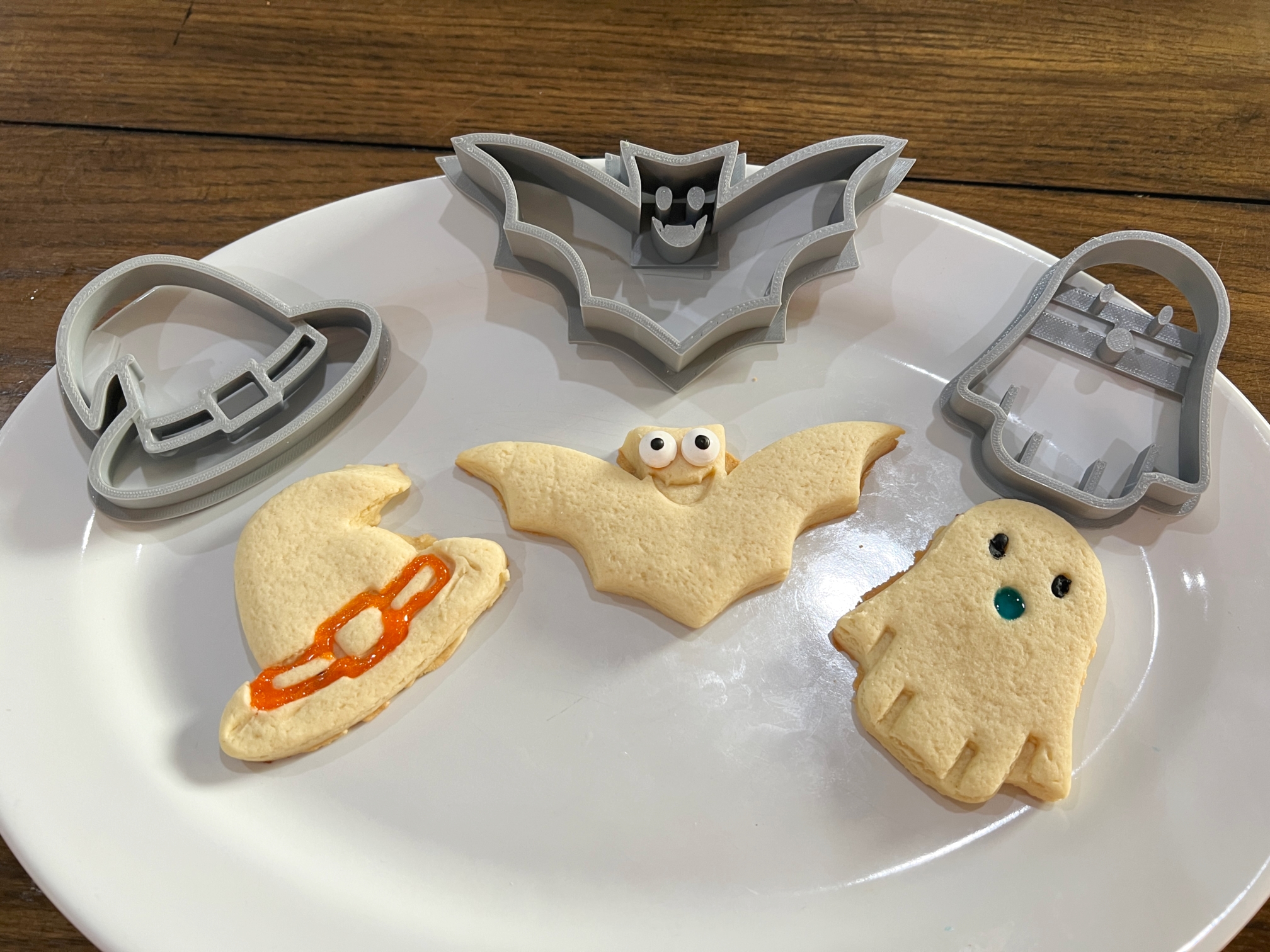 Halloween Cutters for Cookies or Playdough: Witch Hat, Bat, Ghost