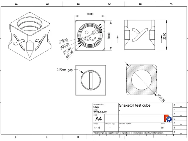 SnakeOilXY test cube