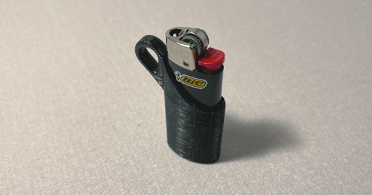 Bic mini Lighter Keychain by K1000r Download free STL model