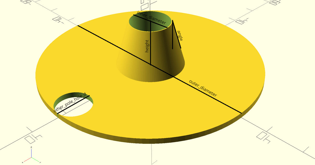 Ski pole basket fix custimizable by GregorP Download free STL model