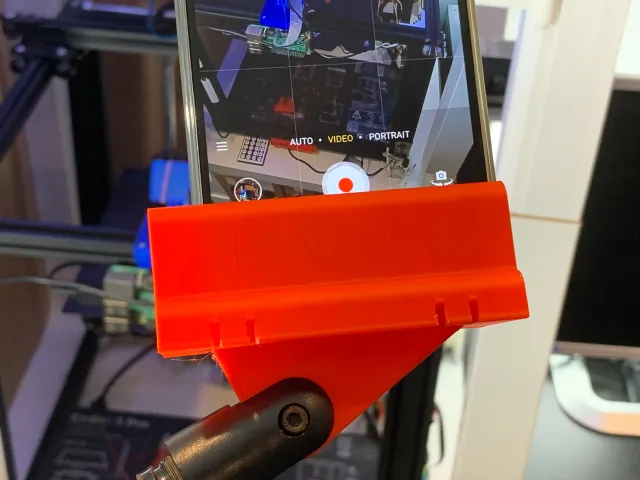 Single hole phone mount (with rubber band support if needed)