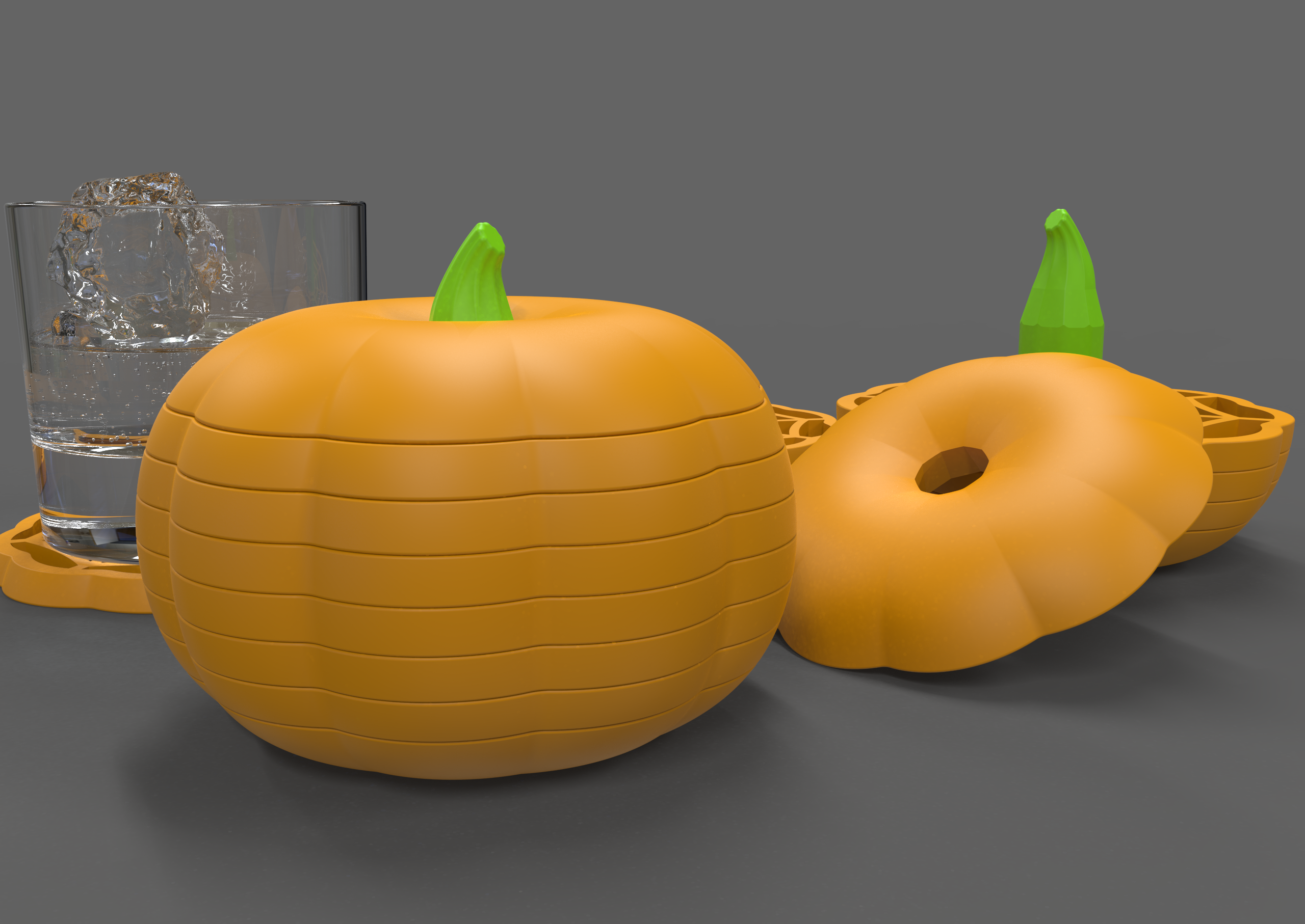 Miniatura 2 do modelo 3D Halloween Pumpkin Coaster