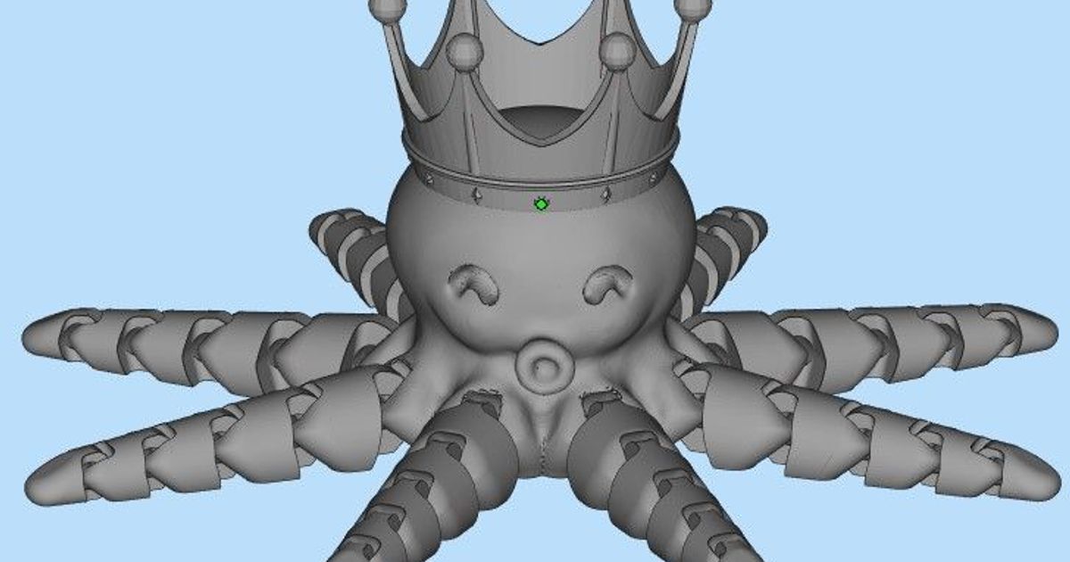 Articulated Octopus with crown by QuentinG Download free STL model