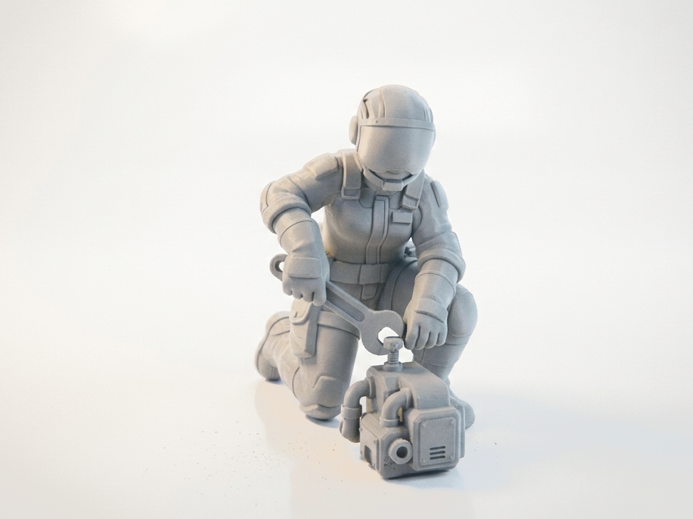 Lady Mechanic Figurine Female Worker 3D Printable
