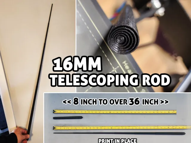 16mm telescoping rod - print in place self contained