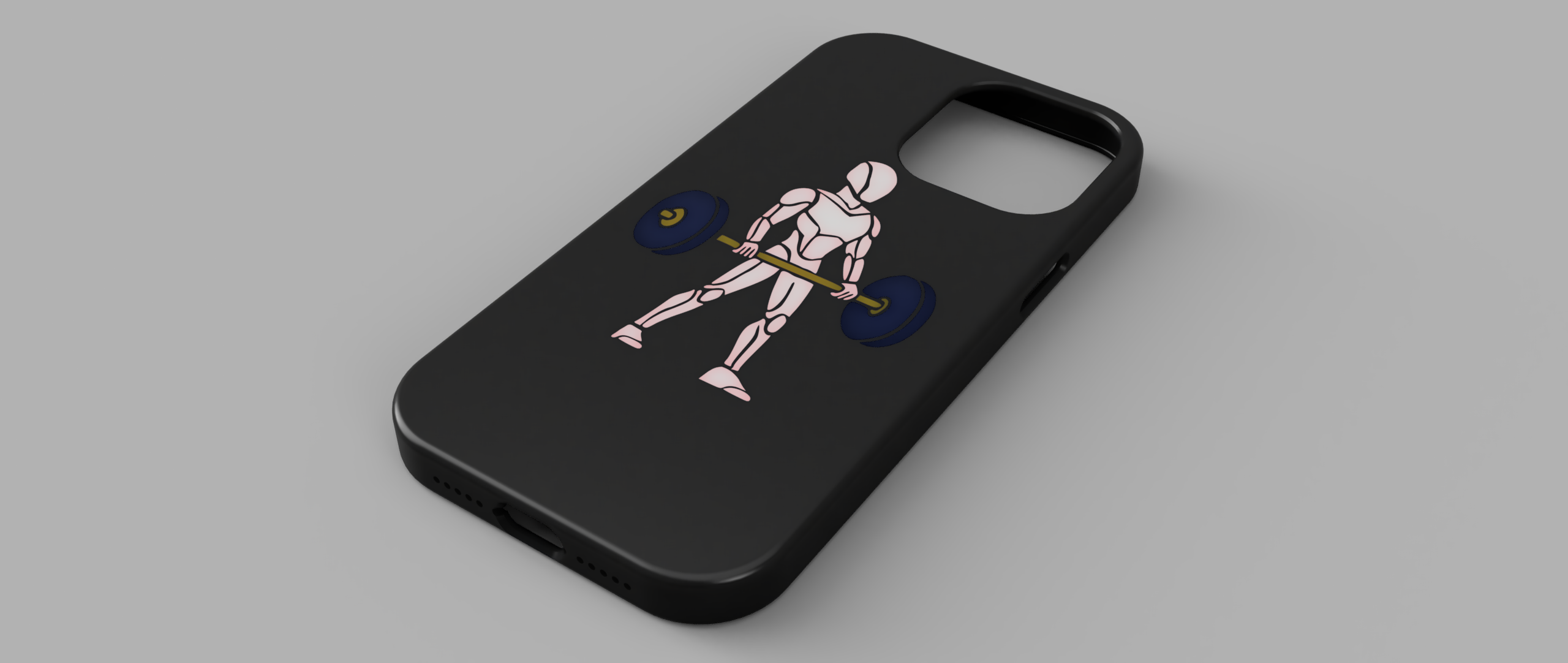 Iphone 14 pro max case - deadlifting figurine
