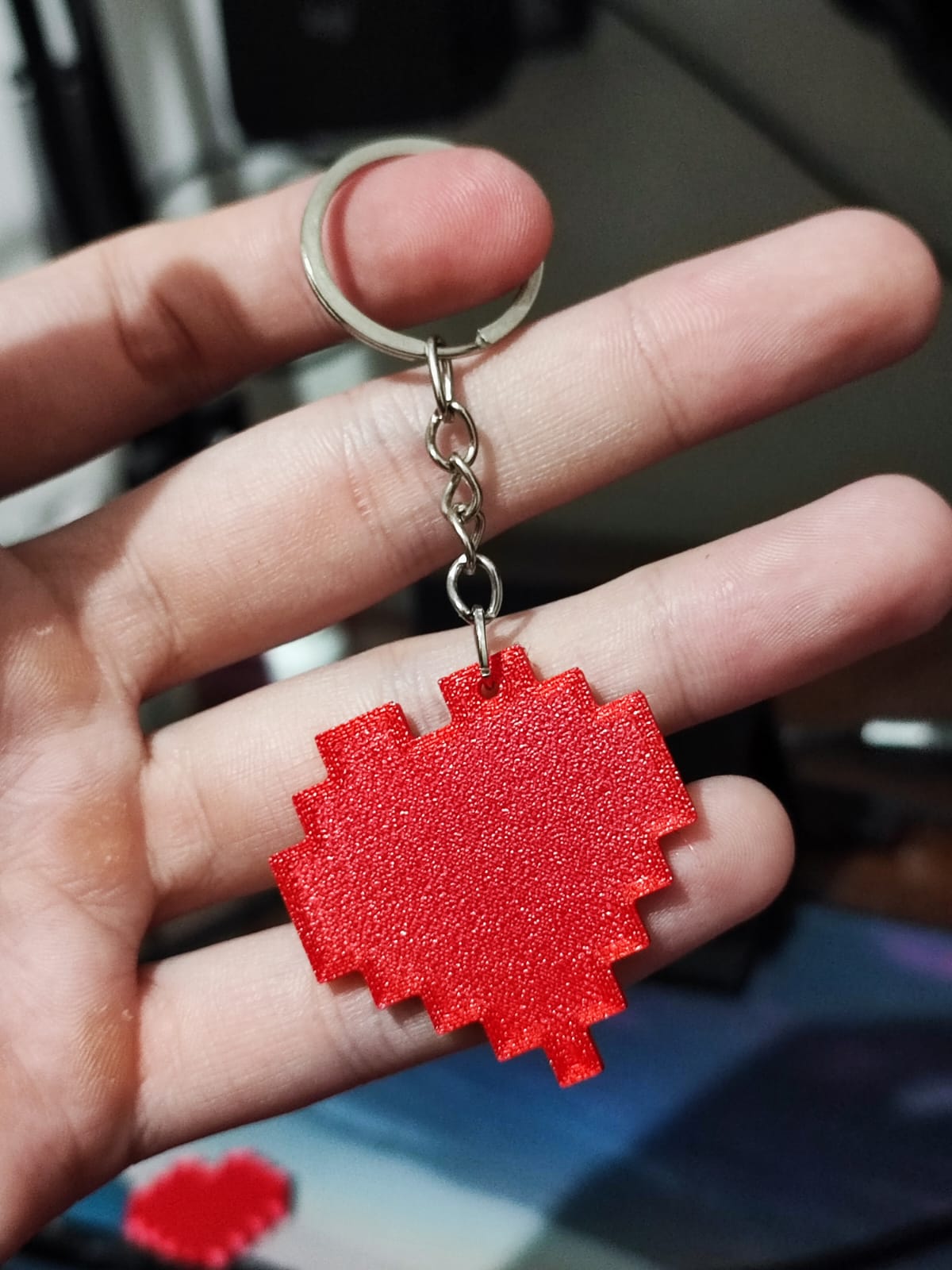 Heart pixel keychain - chaveiro de coração pixel