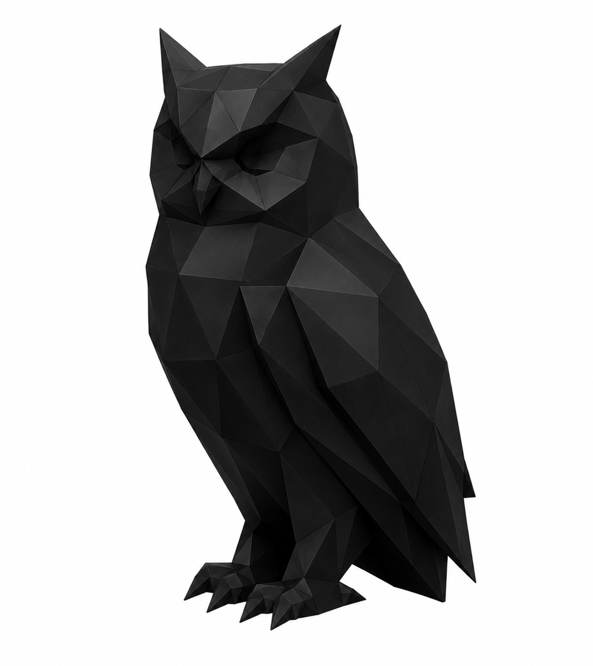 Low Poly Owl Sculpture – Modern Geometric Owl Decor