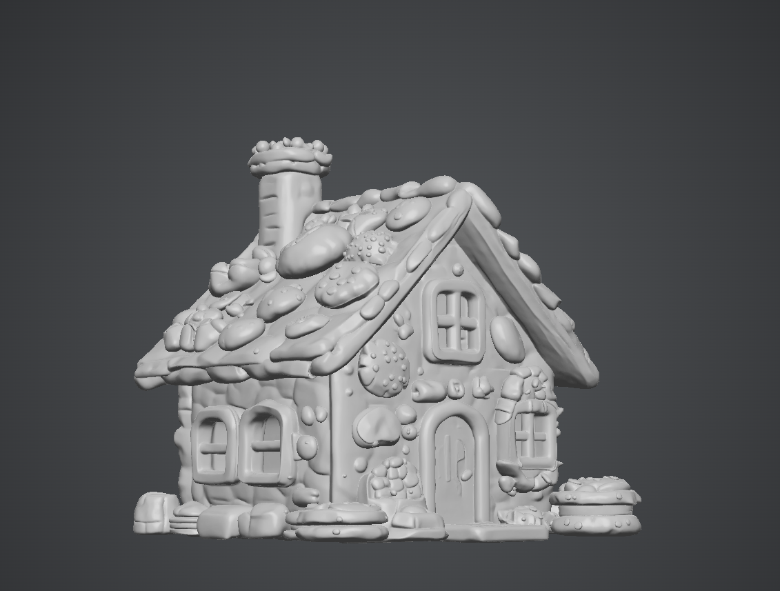 A house made of candy, cookies and chocolates.
