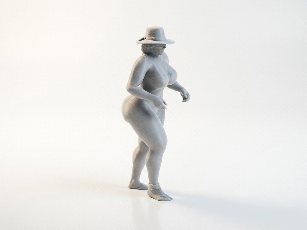 Thick Lady Figurine Female Character 3D Printable