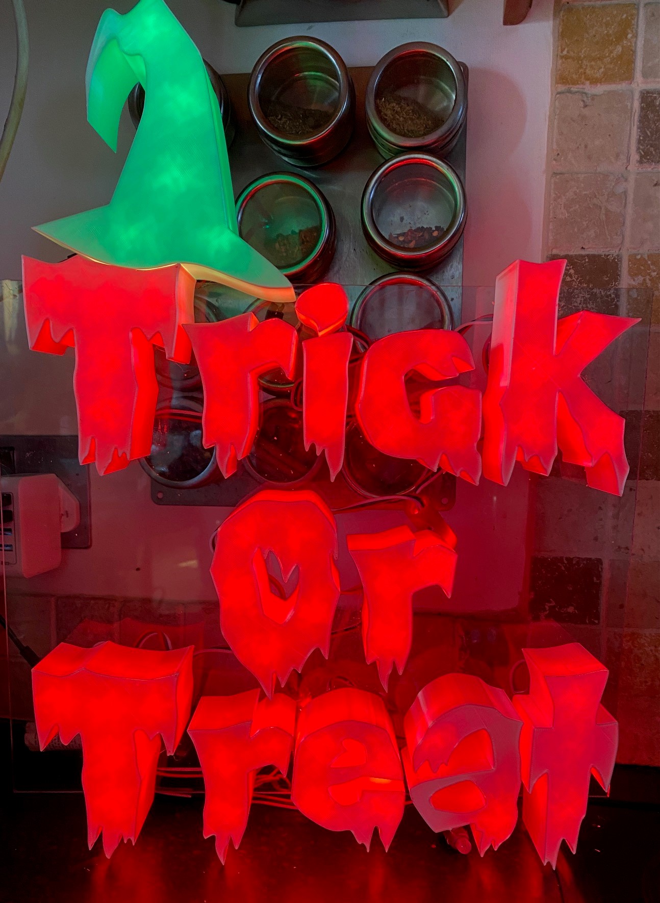 Pixel Trick or Treat sign